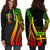 Fiji Women's Hoodie Dress - Reggae Polynesian Tentacle Tribal Pattern - Polynesian Pride