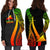 Tokelau Women's Hoodie Dress - Reggae Polynesian Tentacle Tribal Pattern - Polynesian Pride