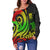 Tuvalu Women's Off Shoulder Sweater - Reggae Tentacle Turtle - Polynesian Pride