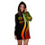 American Samoa Women's Hoodie Dress - Reggae Polynesian Tentacle Tribal Pattern - Polynesian Pride