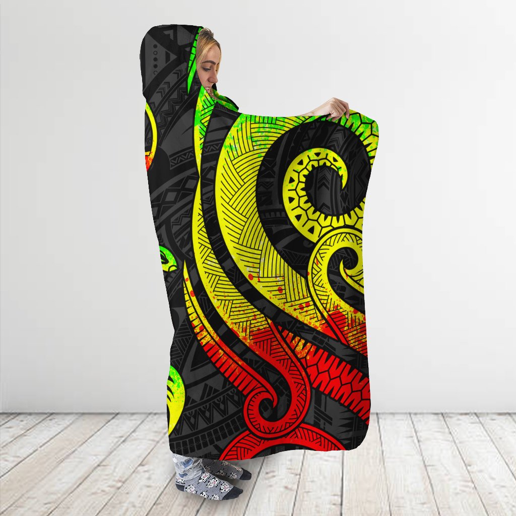 Guam Hooded Blanket - Reggae Tentacle Turtle - Polynesian Pride