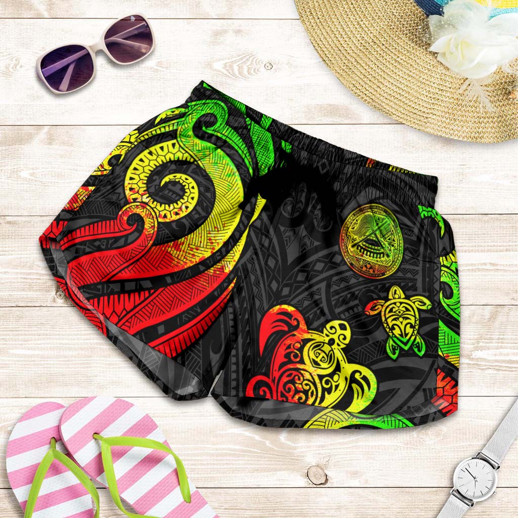 American Samoa Women's Short - Reggae Tentacle Turtle Women Reggae - Polynesian Pride