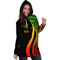Niue Women's Hoodie Dress - Reggae Polynesian Tentacle Tribal Pattern - Polynesian Pride