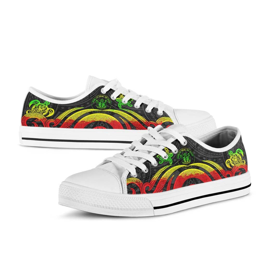 Niue Low Top Canvas Shoes - Reggae Tentacle Turtle - Polynesian Pride