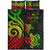 Fiji Quilt Bed Set - Reggae Tentacle Turtle Crest - Polynesian Pride