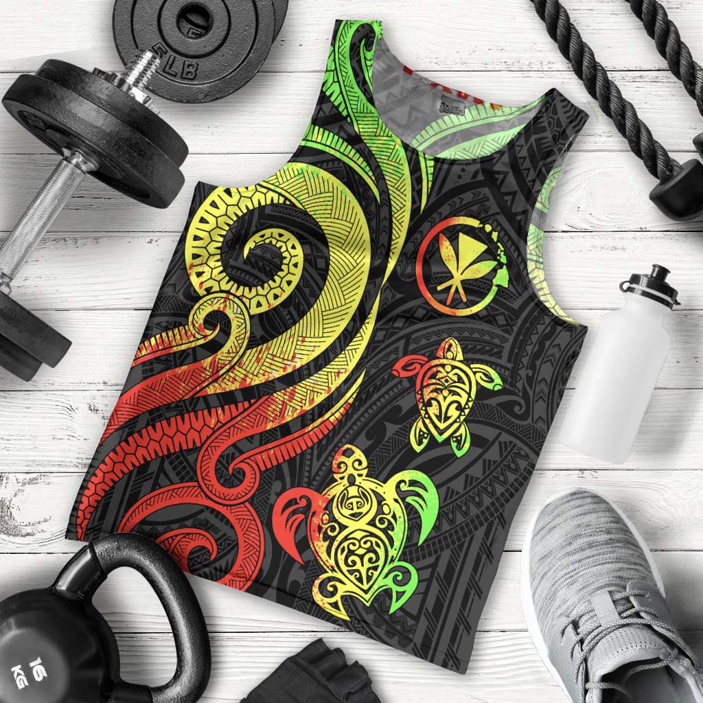 Hawaii Men's Tank Top - Reggae Tentacle Turtle Reggae - Polynesian Pride