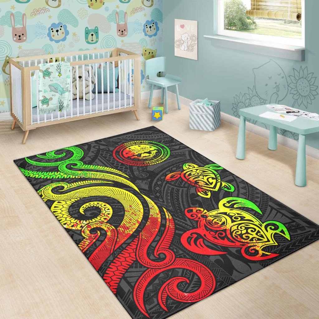 Federated States of Micronesia Area Rug - Reggae Tentacle Turtle - Polynesian Pride