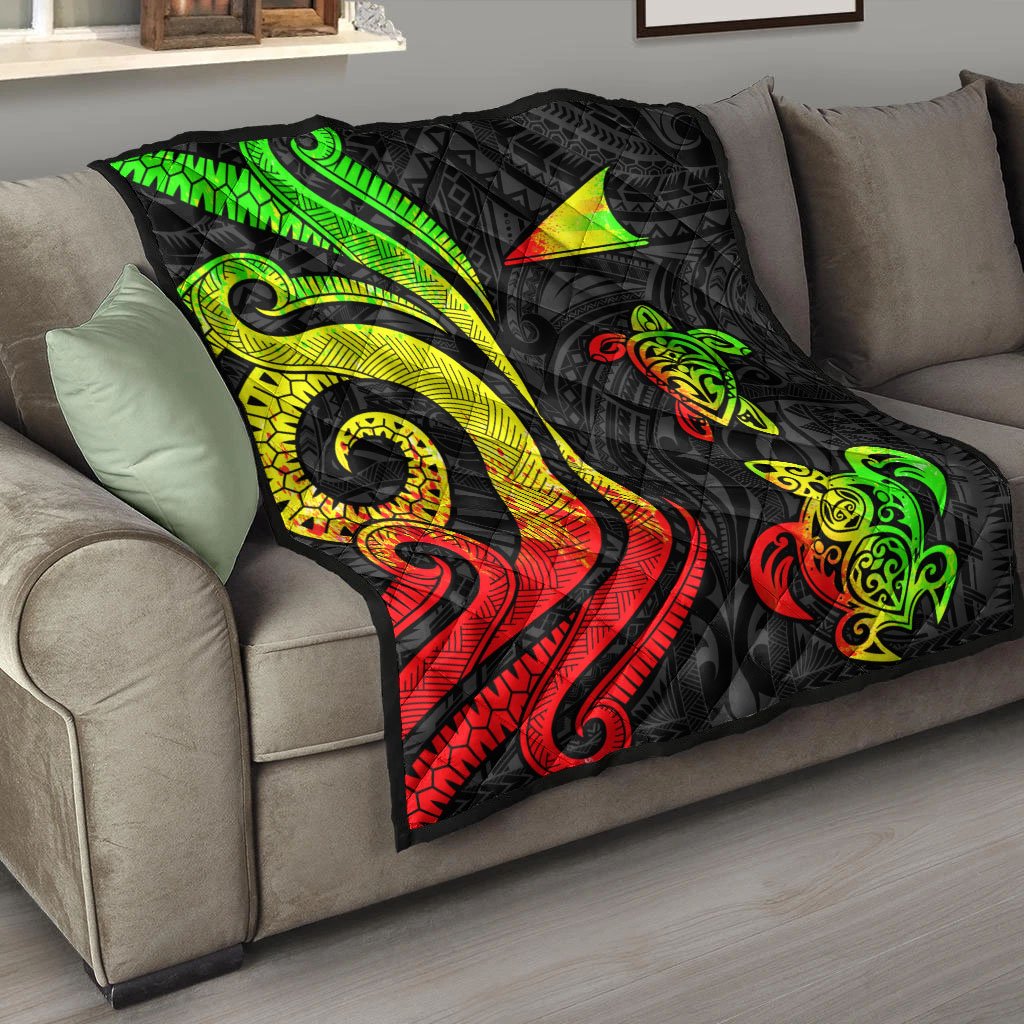 Tokelau Premium Quilt - Reggae Tentacle Turtle - Polynesian Pride