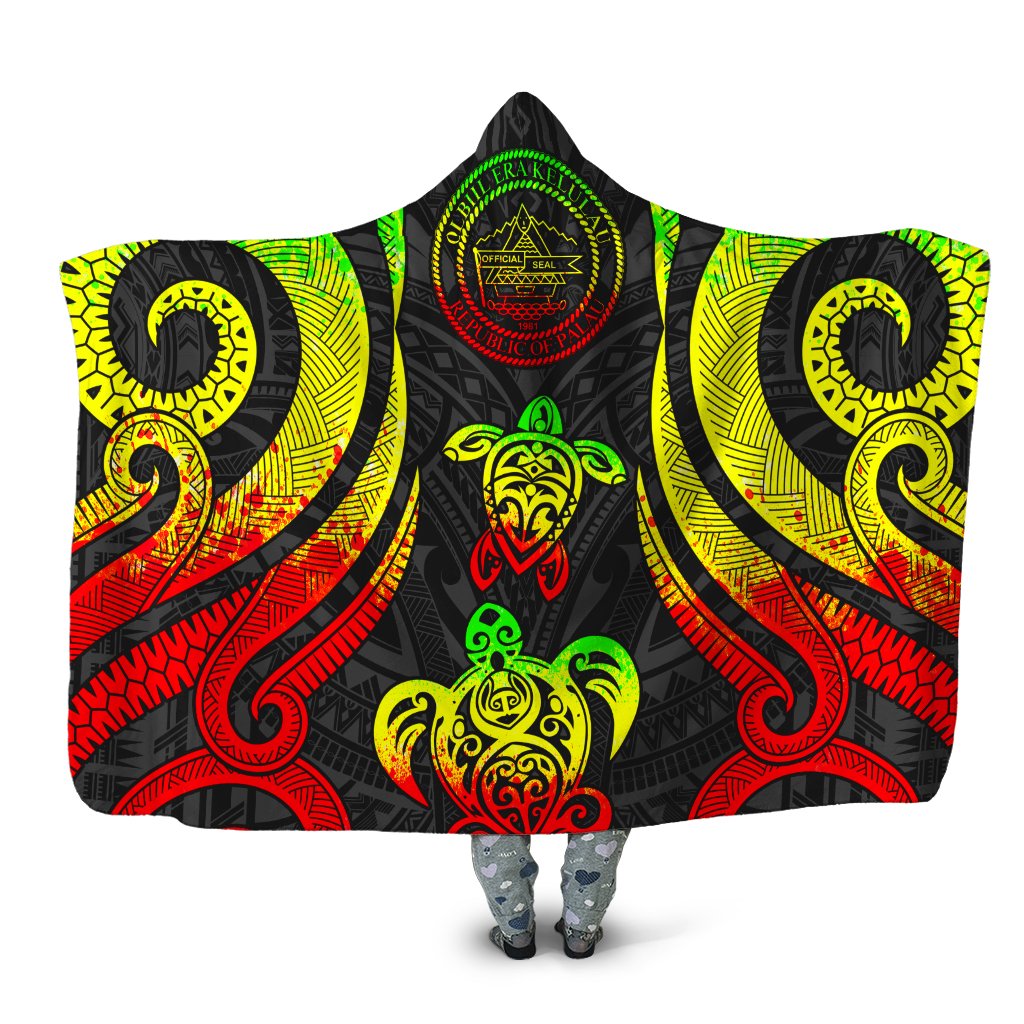 Palau Hooded Blanket - Reggae Tentacle Turtle Hooded Blanket Reggae - Polynesian Pride