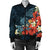 Hawaii Turtle Shark Manta Ray Hibiscus Plumeria Bomber Jacket - AH Black Unisex - Polynesian Pride