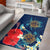 Hawaiian Turtle Hibiscus Polynesian Area Rug - Blue - Edna Style - AH Blue - Polynesian Pride