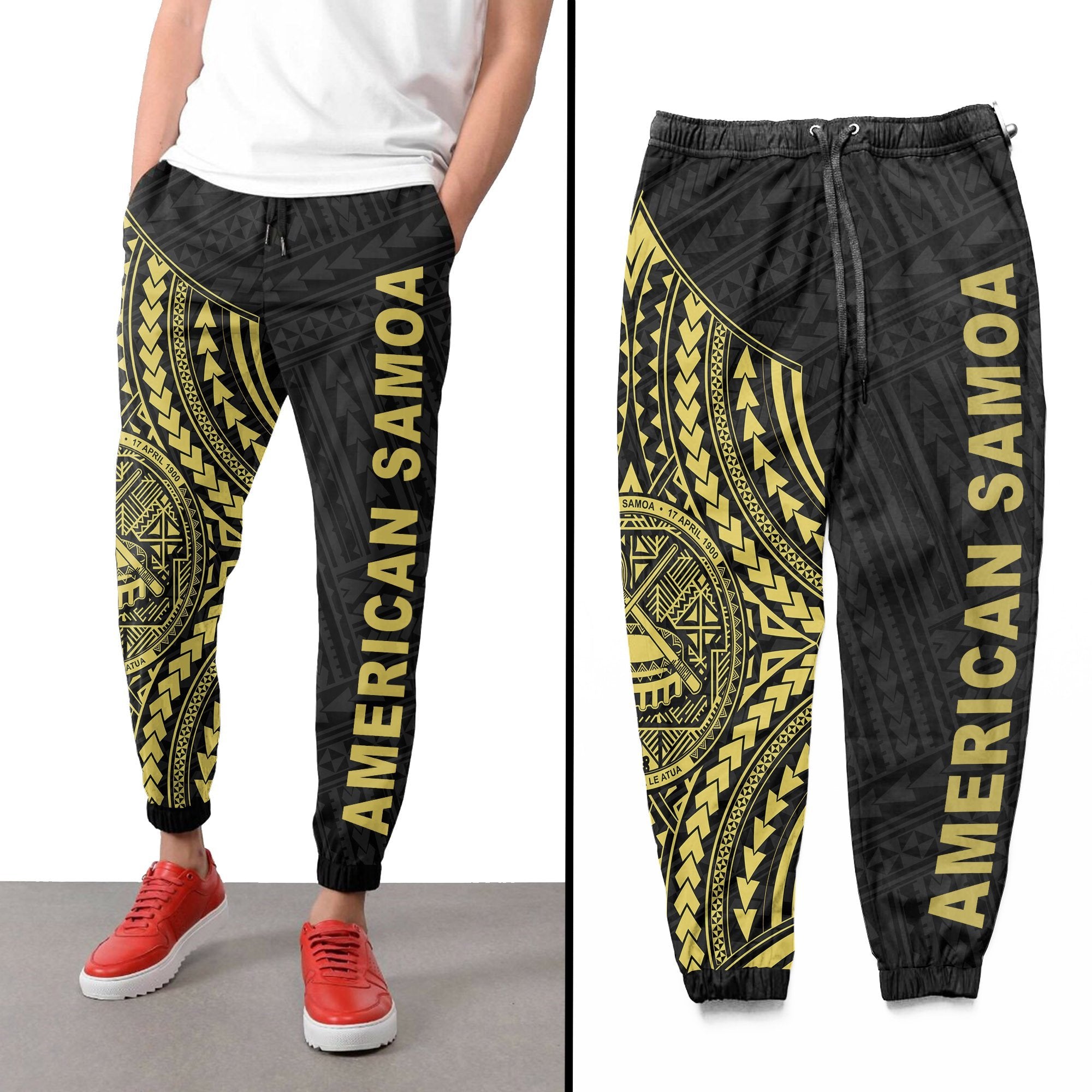 American Samoa Rising Sweatpants (Gold) A16 Unisex Gold - Polynesian Pride