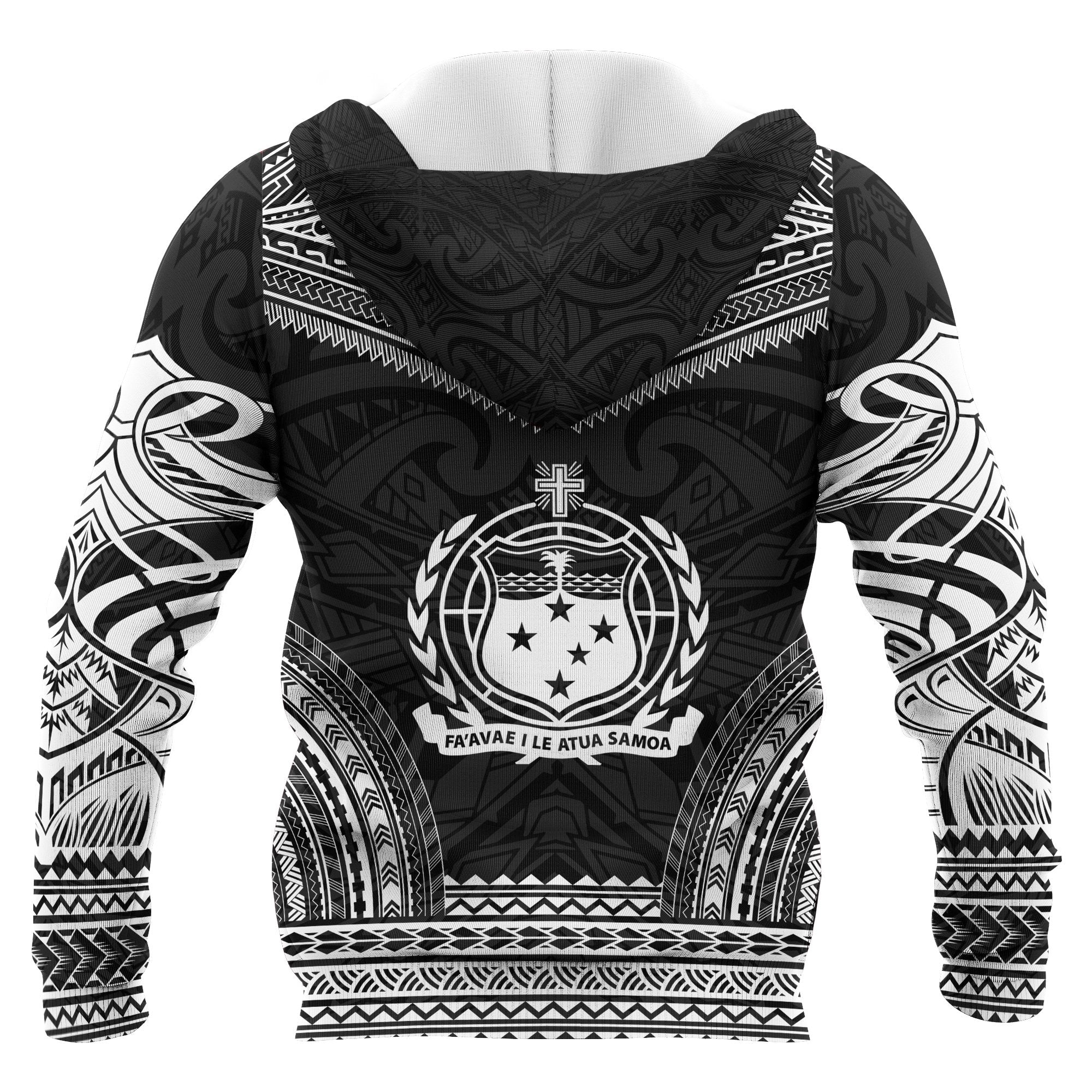 Samoa Polynesian Chief Custom Zip up Hoodie Black Version Unisex Black - Polynesian Pride