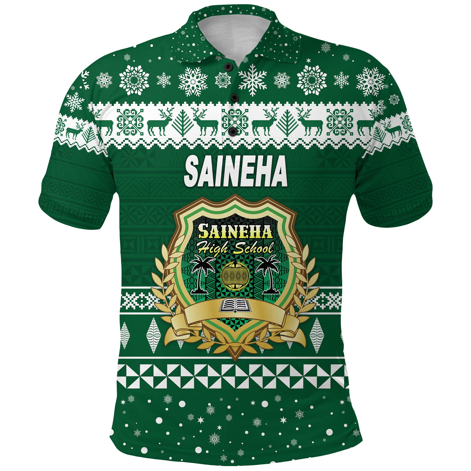 Custom Saineha High School Christmas Polo Shirt Simple Style LT8 - Polynesian Pride