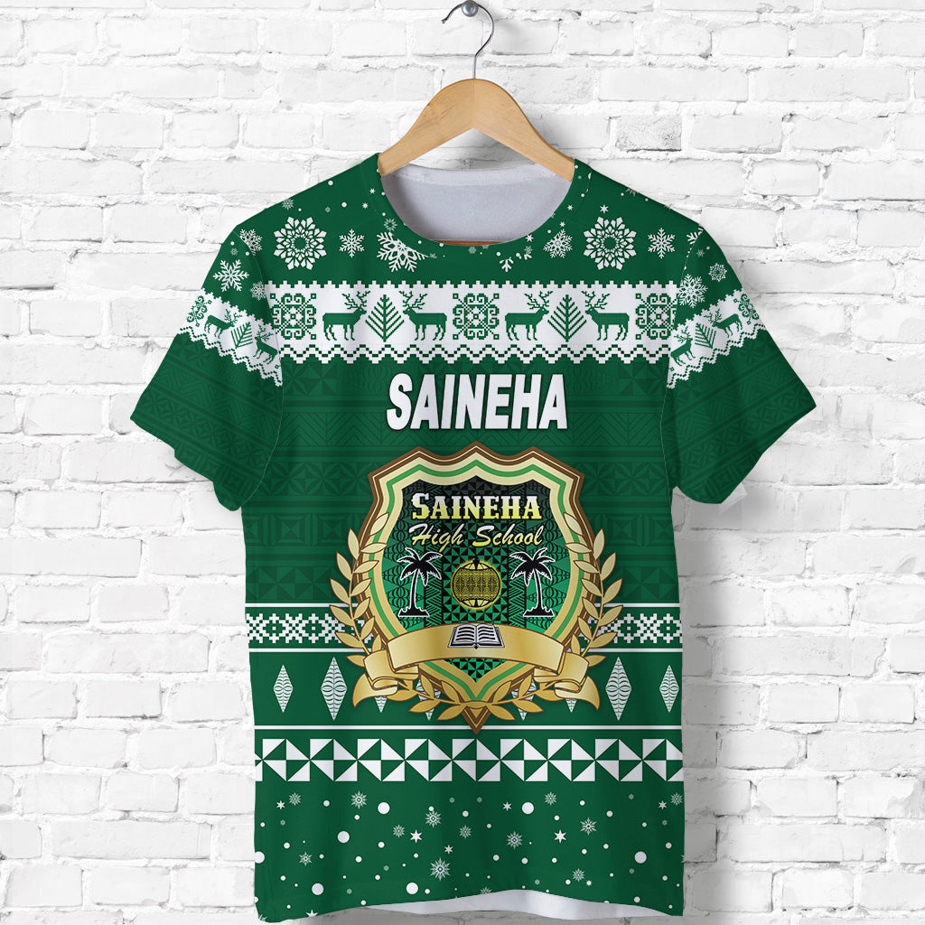 Custom Saineha High School Christmas T Shirt Simple Style LT8 - Polynesian Pride