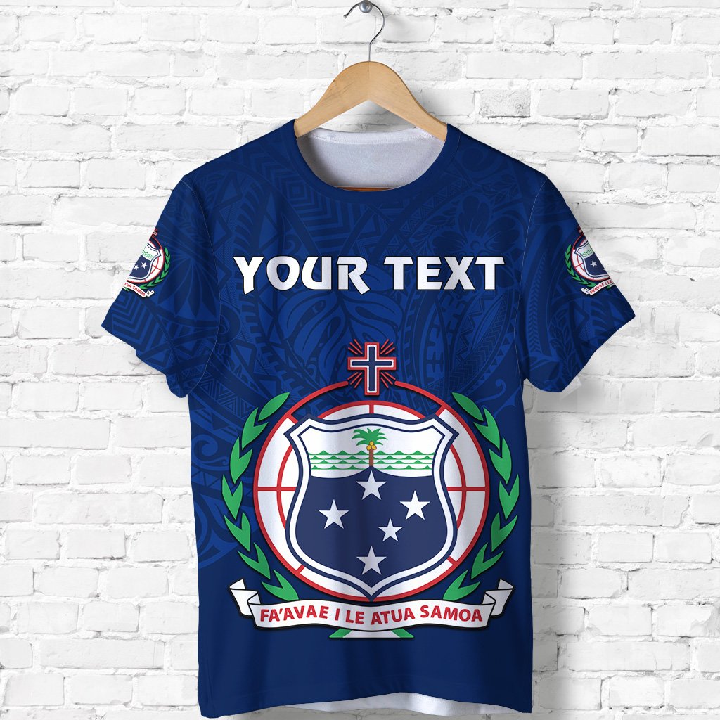 Custom Manu Samoa Rugby T Shirt Simple Style Blue Unisex Blue - Polynesian Pride