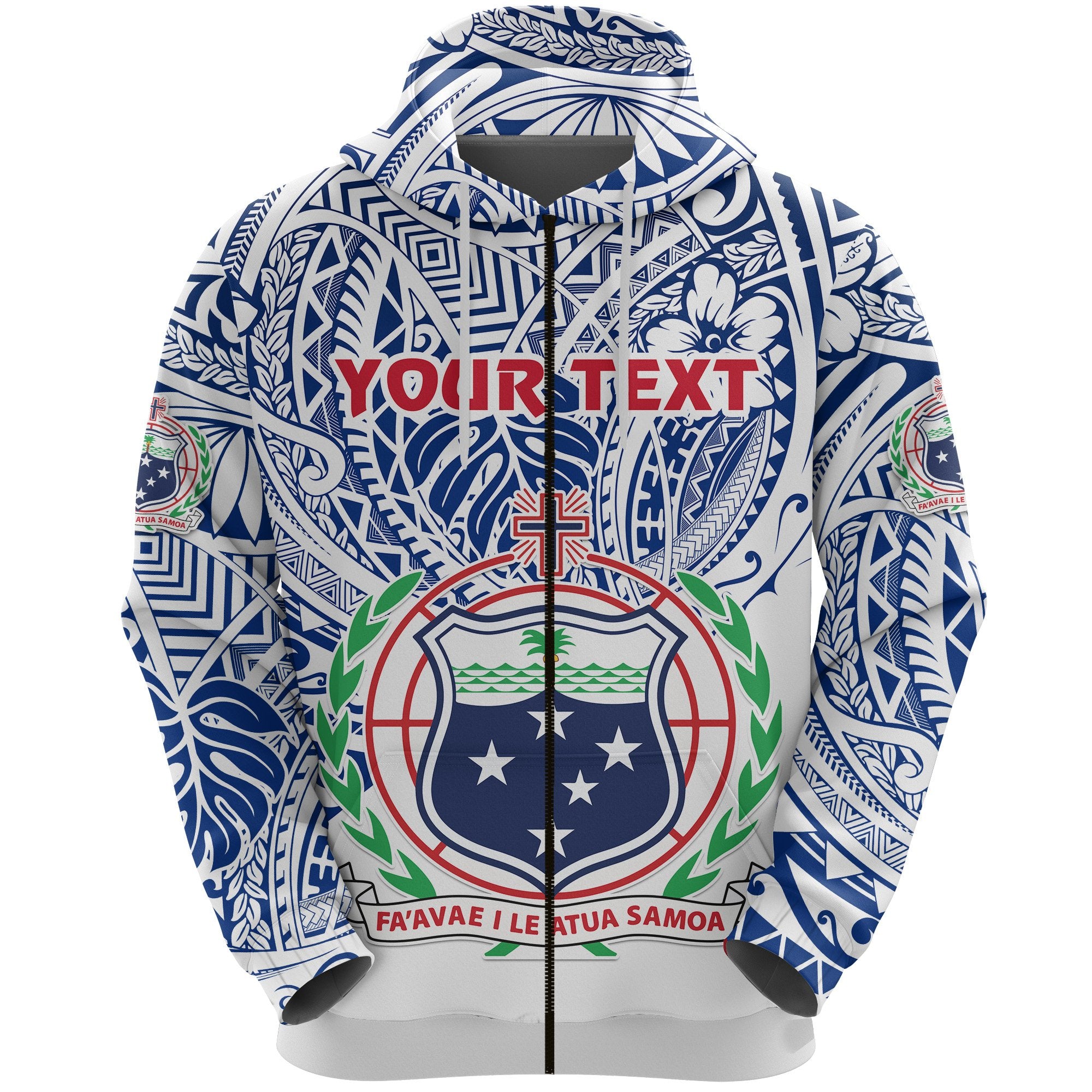 Custom Manu Samoa Rugby Zip Hoodie Simple Style White Unisex White - Polynesian Pride