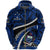 Samoa Zip Hoodie Polynesian Shark Tattoo Unisex Blue - Polynesian Pride