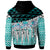 Samoa Hoodie Coconut Leaves Weave Pattern Blue - Polynesian Pride