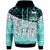 Samoa Hoodie Coconut Leaves Weave Pattern Blue Unisex Blue - Polynesian Pride