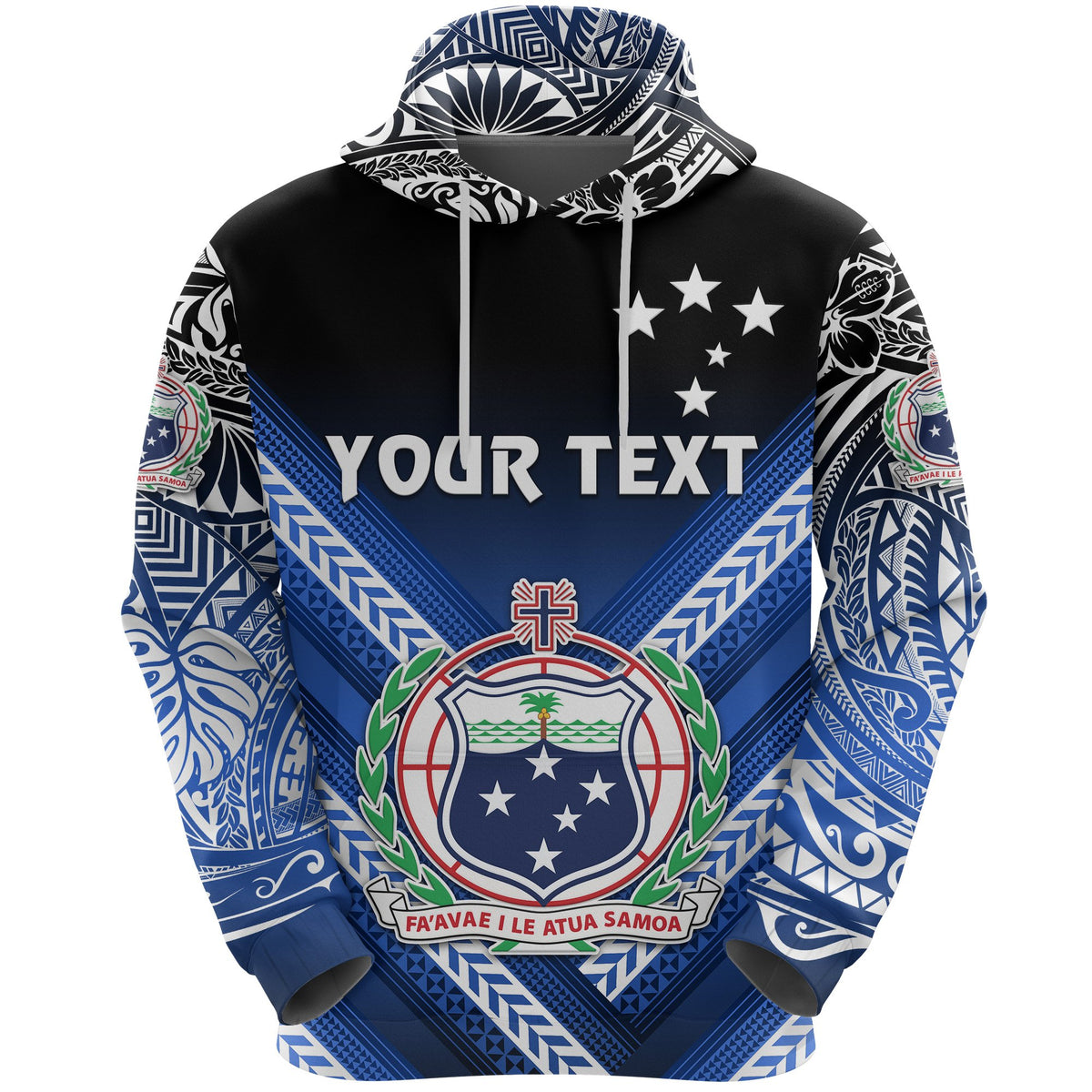 Custom Manu Samoa Rugby Hoodie Creative Style Blue - Polynesian Pride