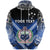 Custom Manu Samoa Rugby Zip Hoodie Creative Style Blue - Polynesian Pride