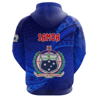 Manu Samoa Rugby Zip Hoodie Unique Version Full Blue - Polynesian Pride
