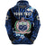 Custom Manu Samoa Rugby Hoodie Unique Vibes Coat of Arms Blue - Polynesian Pride