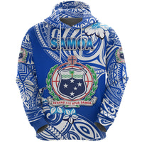 Custom Manu Samoa Rugby Hoodie Unique Vibes Coat of Arms White, Custom Text and Number - Polynesian Pride