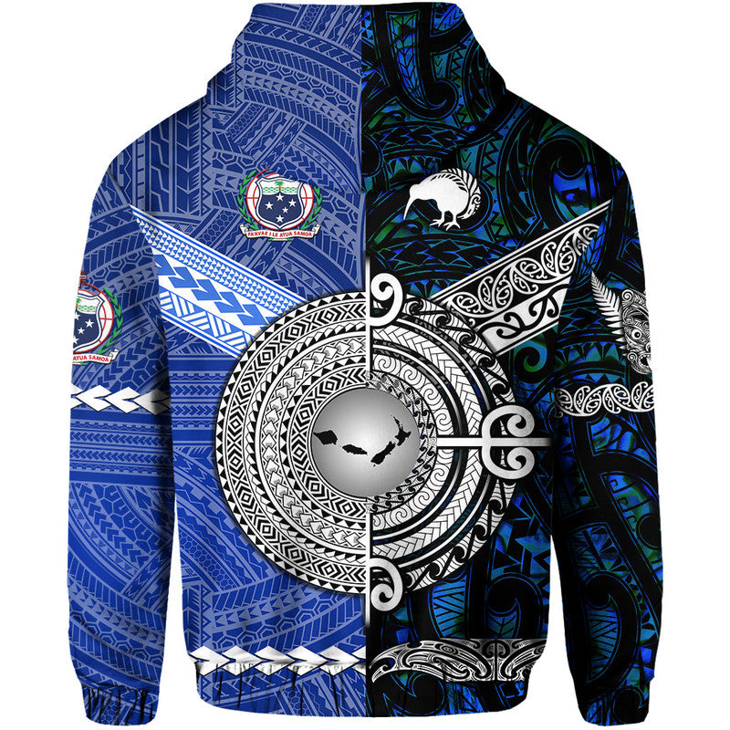 Samoa and New Zealand Hoodie Together Blue LT8 - Polynesian Pride