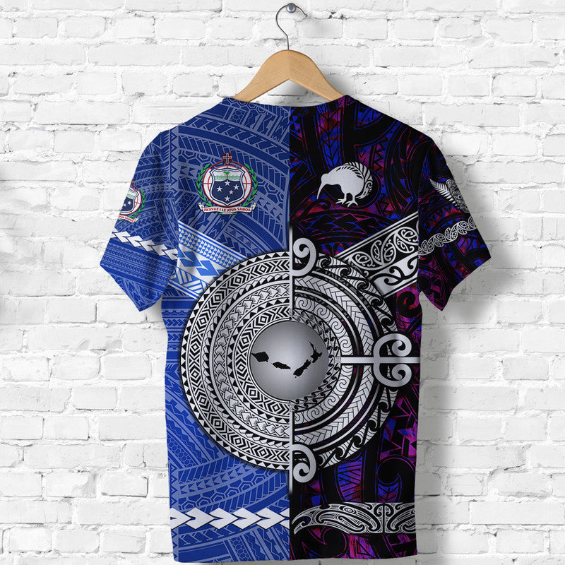 Samoa And New Zealand T Shirt Together Purple LT8 - Polynesian Pride