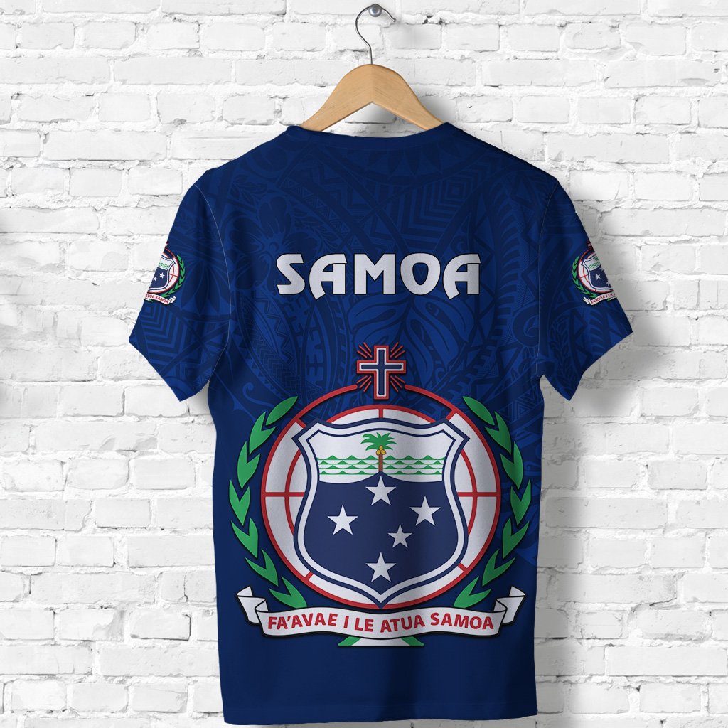 Custom Manu Samoa Rugby T Shirt Simple Style Blue - Polynesian Pride