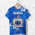 Manu Samoa Rugby T Shirt Unique Vibes Coat Of Arms Full Blue - Polynesian Pride