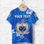 Custom Manu Samoa Rugby T Shirt Unique Vibes Coat of Arms Full Blue - Polynesian Pride