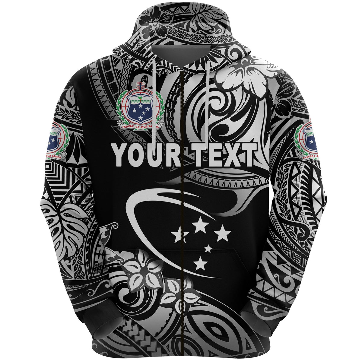 Custom Manu Samoa Rugby Zip Hoodie Unique Vibes Black - Polynesian Pride