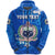 Custom Manu Samoa Rugby Zip Hoodie Unique Vibes Coat of Arms Full Blue - Polynesian Pride