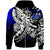 Samoa Zip Hoodie Tribal Jungle Pattern Blue Color Unisex Blue - Polynesian Pride