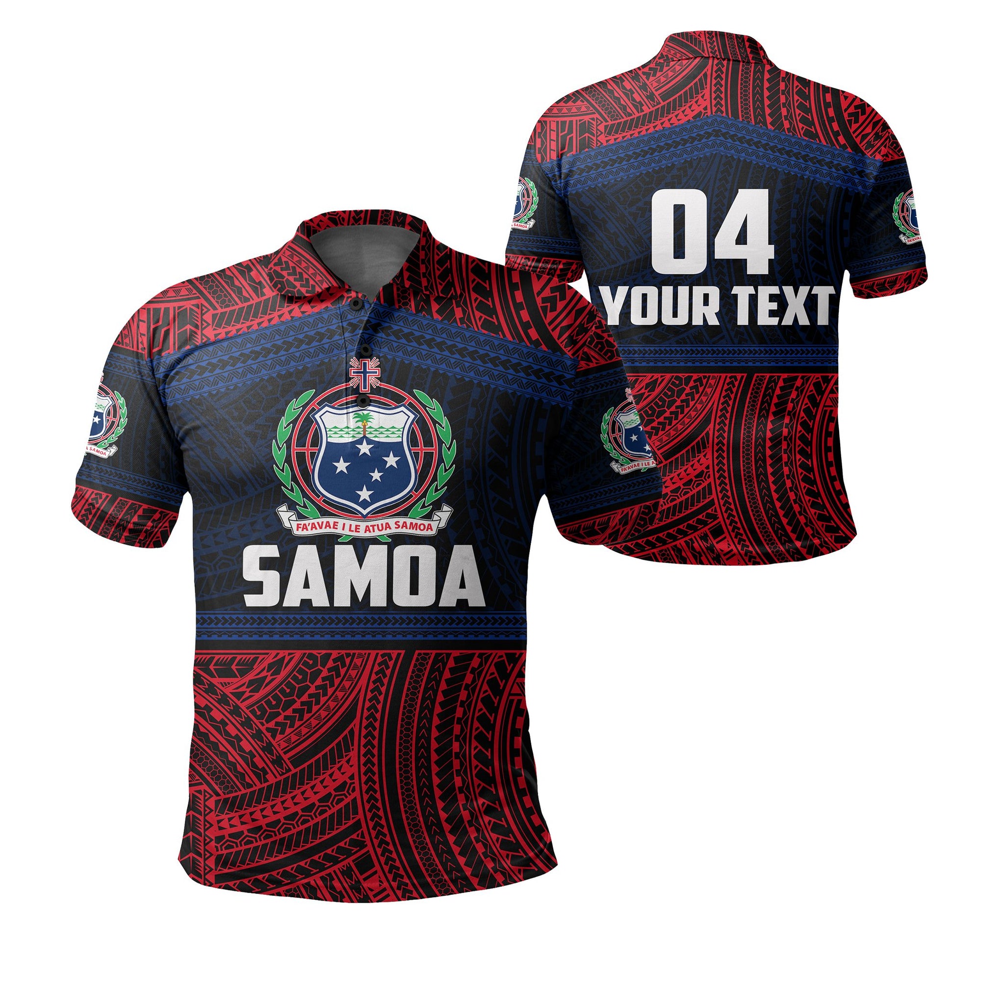 Custom Samoa Rugby Polynesian Patterns Polo Shirt Red Unisex Red - Polynesian Pride