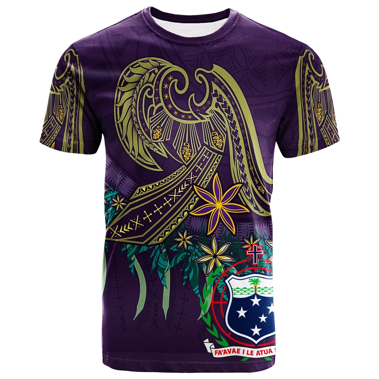 Samoa T Shirt Tropical Vintage Style Unisex Purple - Polynesian Pride