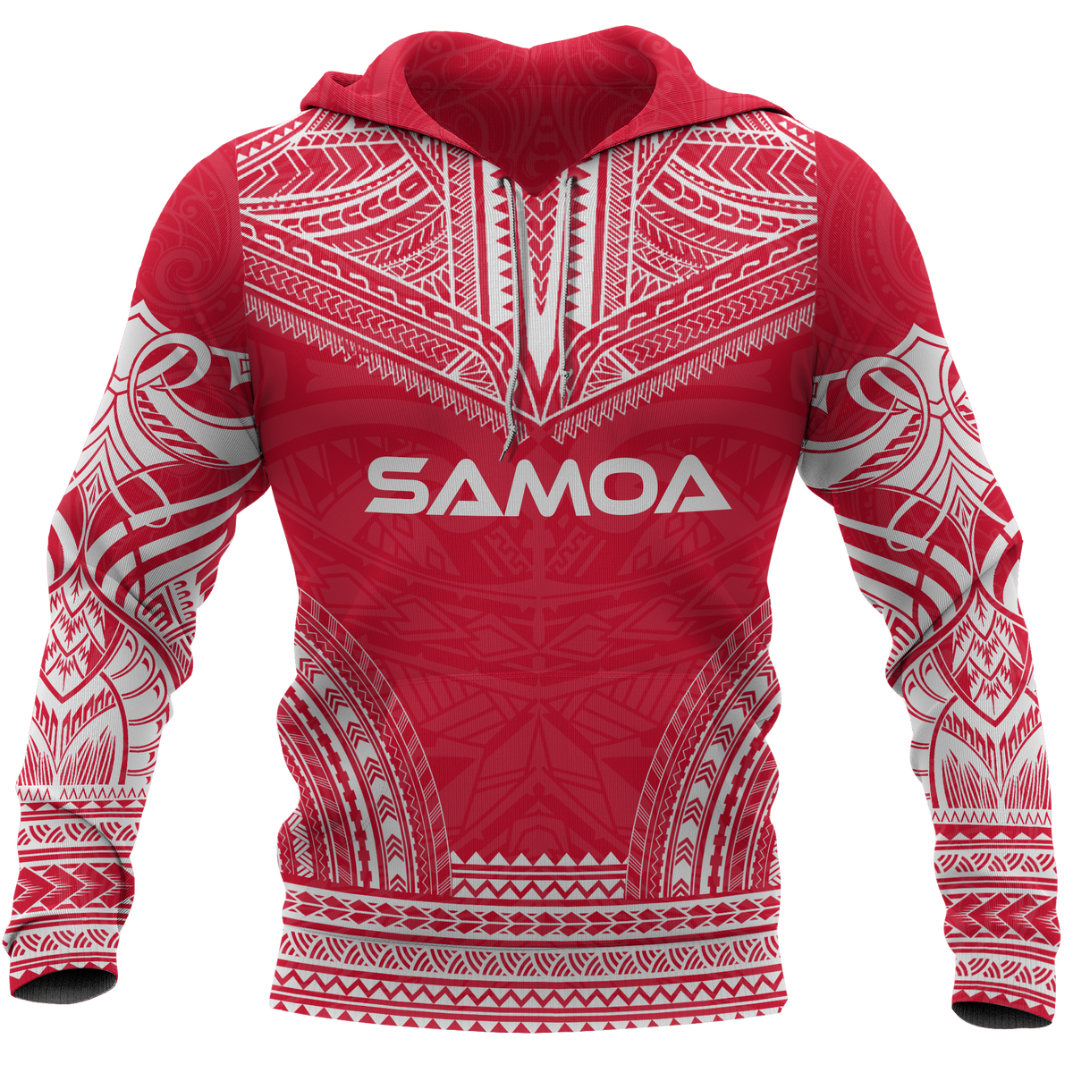 Samoa Polynesian Chief Hoodie Red Version Unisex Red - Polynesian Pride