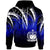 Samoa Hoodie Tropical Leaf Gradient Blue Style Unisex Blue - Polynesian Pride