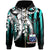 Samoa Zip Hoodie Cyan Vertical Stripes Style Unisex Cyan - Polynesian Pride