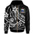 Samoa Zip Hoodie The Flow of The Ocean White Unisex White - Polynesian Pride