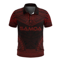Samoa Polo Shirt Samoan Coat Of Arms Polynesian Chief Tattoo Red Version Unisex Red - Polynesian Pride