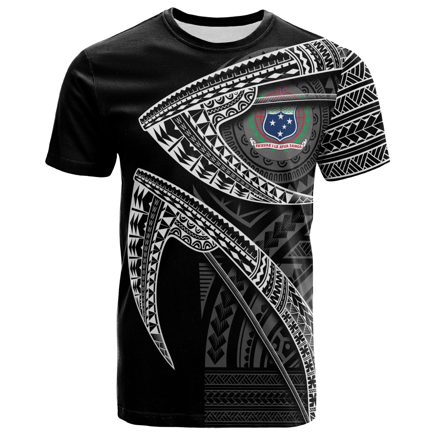 Samoa T Shirt Fish Hook Unisex Black - Polynesian Pride