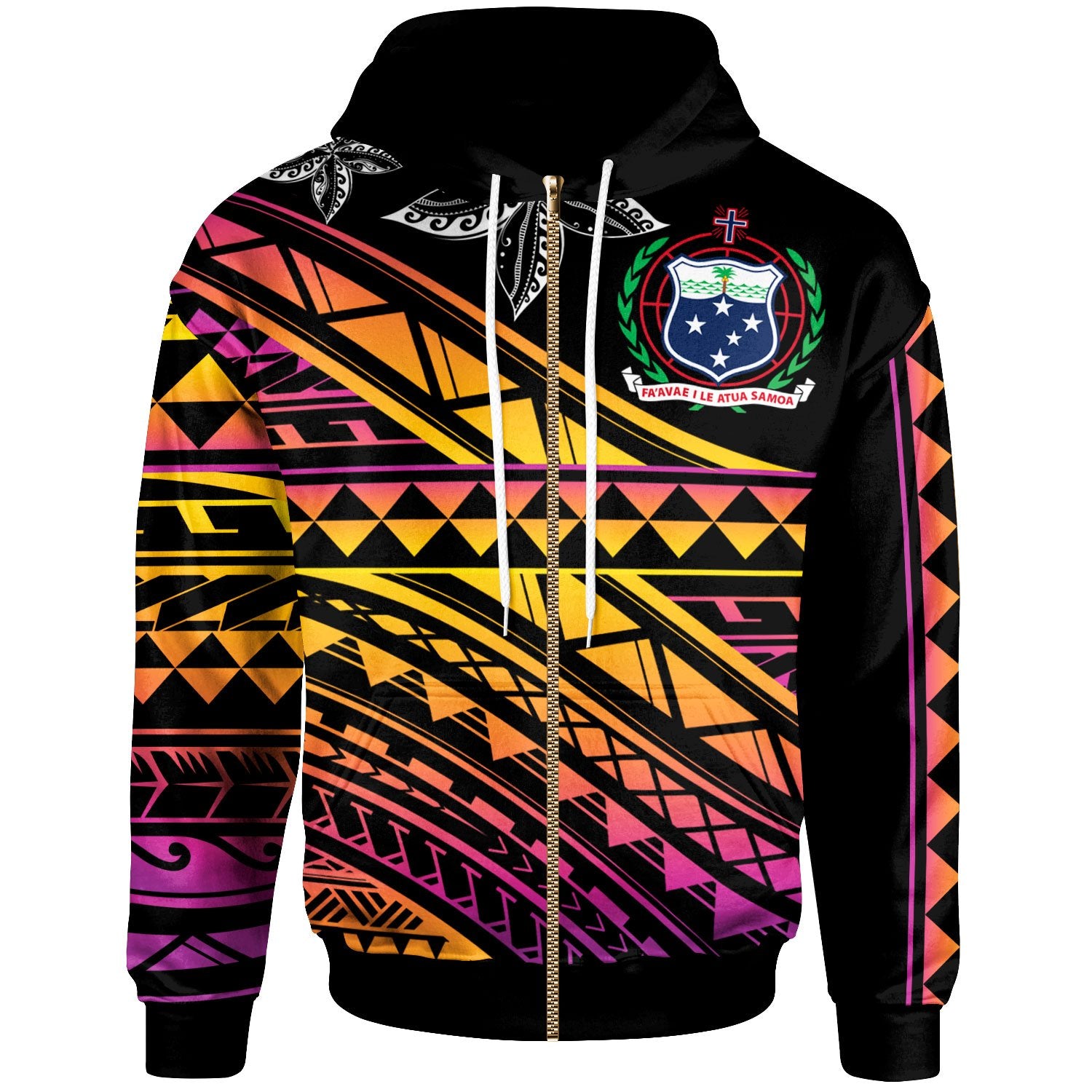 Samoa Custom Zip Hoodie Special Polynesian Ornaments Unisex Black - Polynesian Pride