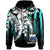 Samoa Hoodie Cyan Vertical Stripes Style Unisex Cyan - Polynesian Pride