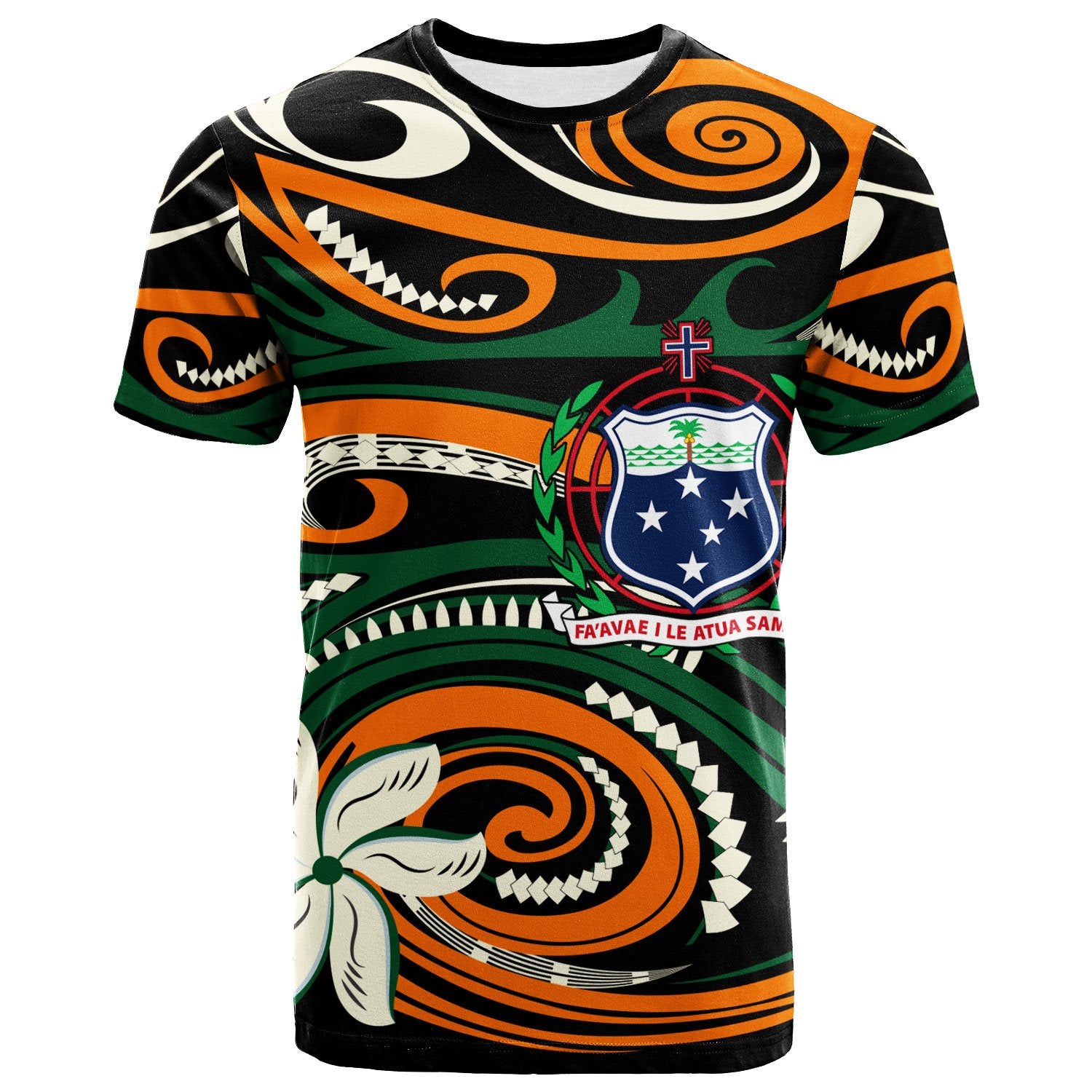 Samoa T Shirt Vortex Style Unisex Orange - Polynesian Pride