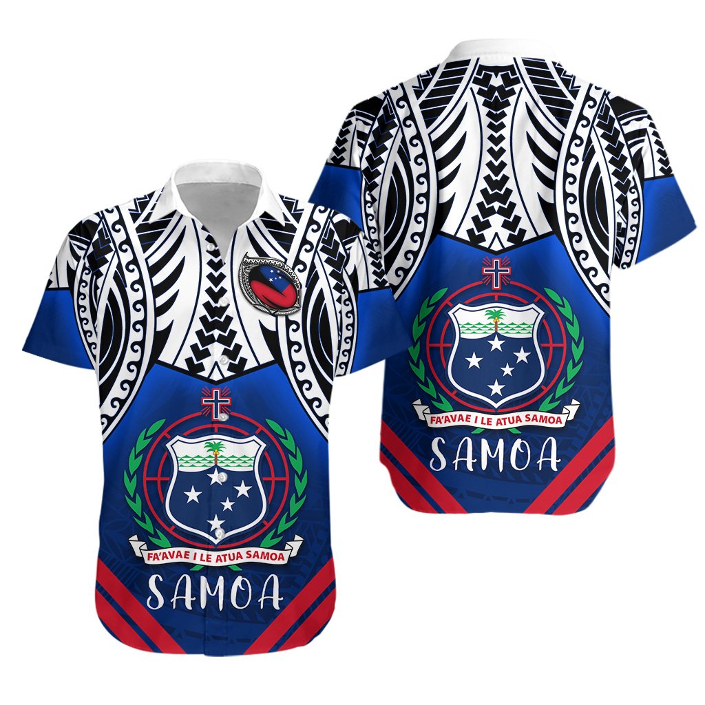 (Custom Personalised) Samoa Rugby Hawaiian Shirt Unisex Blue - Polynesian Pride