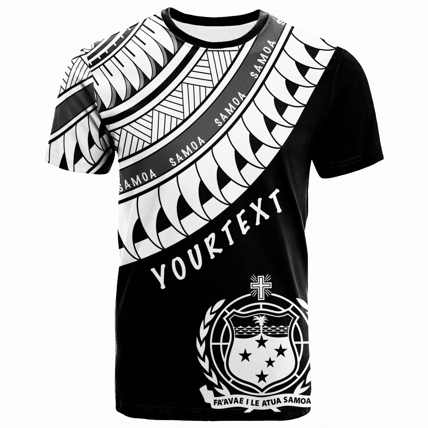 Samoa Custom T Shirt Ginger Lei Pattern Unisex Black - Polynesian Pride